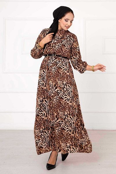 EBRUTESETTÜR Leopard Print Viscose Dress