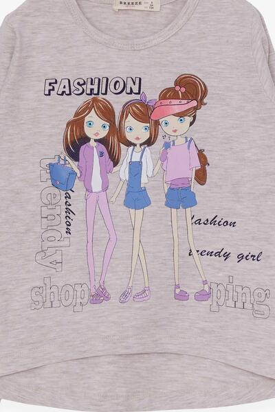 Breeze Girl's Tights Set Girl Printed 4-8 Years, Beige Melange