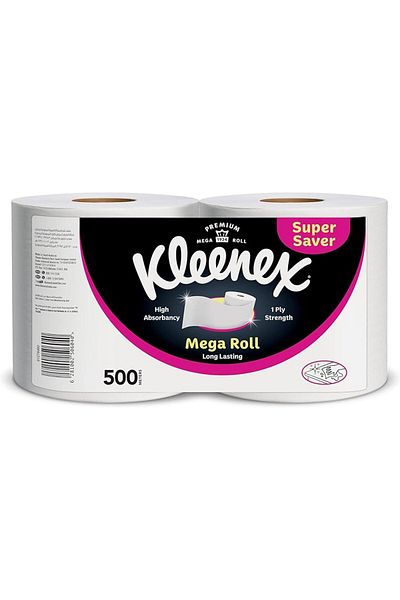 Kleenex Kitchen Paper Towel, Mega Roll Tissue, 2 Rolls x 250 Meters