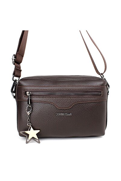 deri,se club Kadın Kahverengi Ayarlanabilir Askılı Omuz Çantası