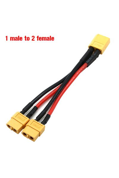 Choice 1 male to 2 female XT60 Parallel Battery Connector Male/Female Cable Dual Extension Y Splitter/ 3-Wa
