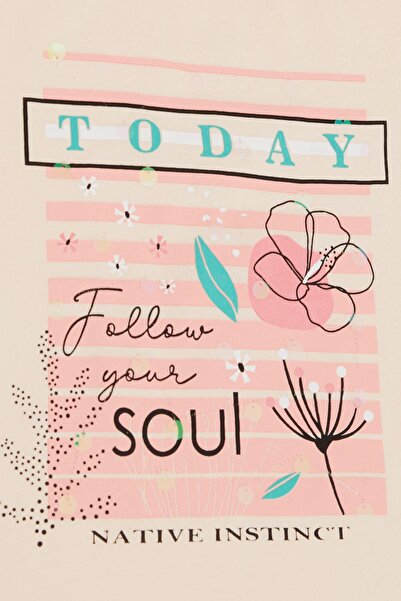 Breeze Μπλουζάκι για κορίτσια 9-14 ετών - Εκτύπωση λουλουδιών και κειμένου, πούλιες, πούδρα