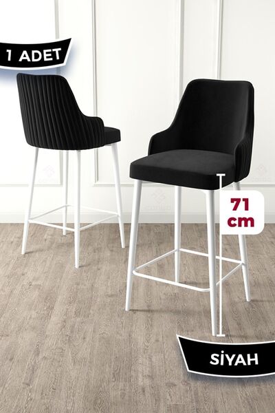 Canisa Enox Serisi,1 Adet Siyah Sandalye Mutfak Bar Sandalyesi, Babyface Kuma...