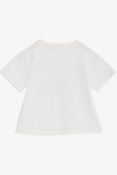 Breeze Κοριτσίστικο Crop T-Shirt με θέμα την ευτυχία 8-14 ετών, εκρού