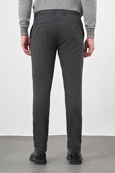 İmza Koyu Antrasit Esnek Yandan Cepli Casual Comfort Fit Chino Pantolon 1003245158