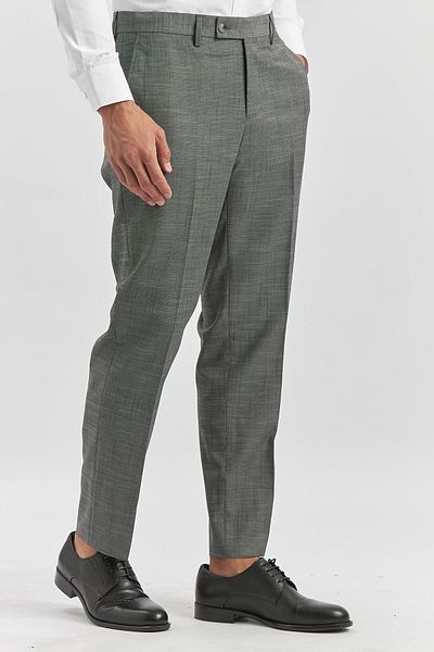 İmza Smoked Self Patterned Cloth Leg Comfort Fit Classic Trousers 1003240163