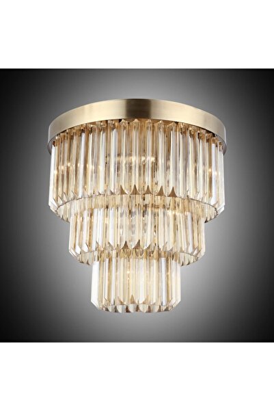 LUCEA Sarı Gennaro 3 Katlı Q63 Eskitme Avize 8 6 3 1xe14