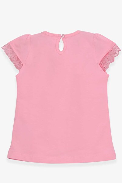 Breeze Girl's T-shirt with Scalloped Detail 3-8 Years, Powder