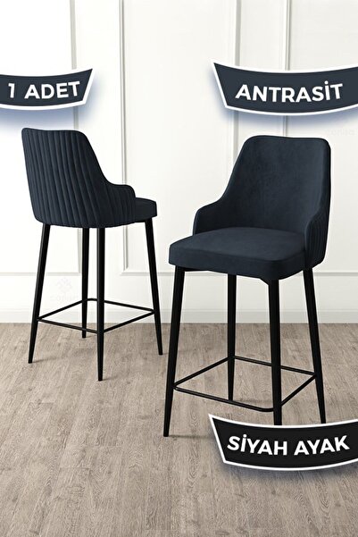 Canisa Enox Serisi, Mutfak Bar Sandalyesi, Babyface Kumaş, Siyah Metal Ayak ,...