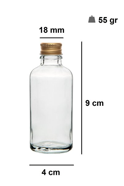 Milea 6Pcs Classic Glass Shot Bottle Leak Proof Metal Lid Fragrance Multi-Purpose Jars 50ml
