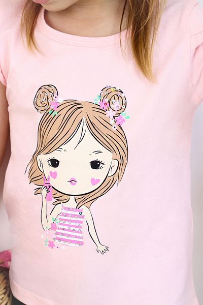 Breeze تيشيرت بناتي مطبوع عليه Cool Girl من 2-6 سنوات، زهري
