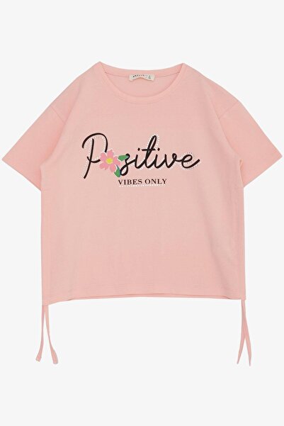 Breeze Дівчача футболка з поясом, принтом і камінцями у вигляді квітів, 8-14 ...