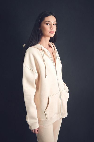 Fulla Moda Φούτερ με κουκούλα με φερμουάρ 3 κλωστών