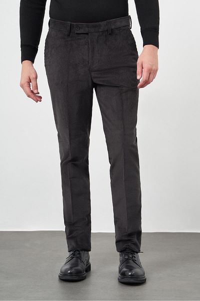 İmza Dark Anthracite Cotton Side Pocket Comfort Fit Velvet Trousers 1003245160