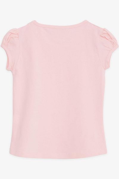 Breeze Tricou Feta Buzunar Tulle Floare Brodata 4-9 Ani, Roz