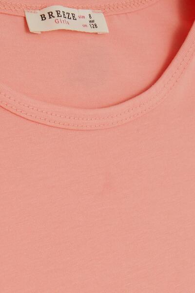 Breeze T-Shirt για κορίτσια μανίκια τούλι 8-12 ετών, σολομός