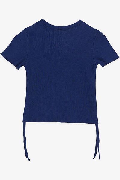 Breeze Tricou pentru fete adunate laterale 8-14 ani, albastru închis