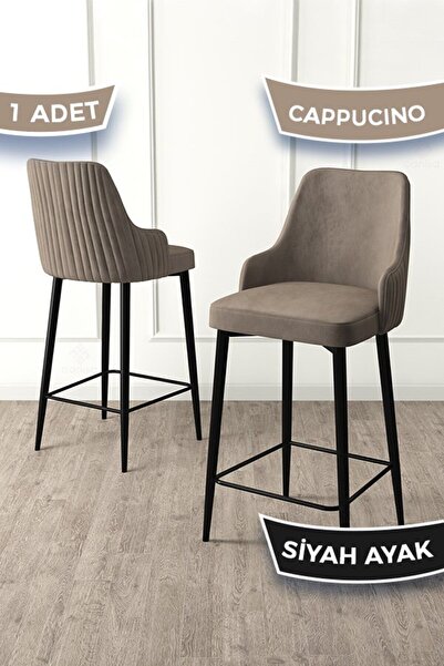 Canisa Enox Serisi, Mutfak Bar Sandalyesi, Babyface Kumaş, Siyah Metal Ayak ,...
