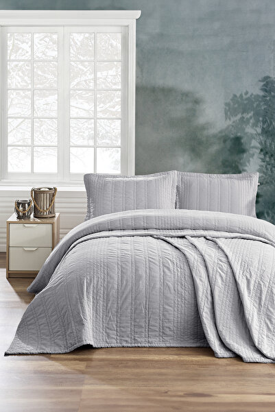 PASIONI مفرش سرير مزدوج باللون الرمادي من Sante - طقم طلاء قطني طبيعي 100%