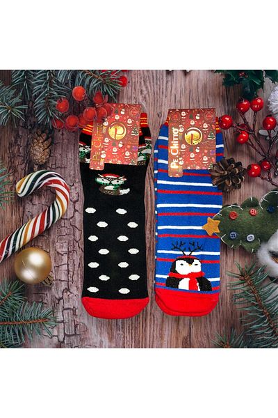 idsshop Новогодишен комплект зимни детски хавлии и чорапи - 2 части Нов сезон 2025 г.