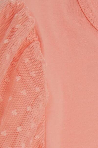 Breeze T-Shirt για κορίτσια μανίκια τούλι 8-12 ετών, σολομός