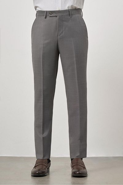 İmza Dark Smoked Slim Fit Classic Trousers with Side Pockets