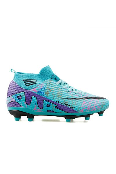 Techsport Pantofi de fotbal Air unisex cu șosete colorate Astroturf și iarbă
