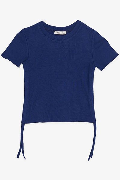 Breeze Tricou pentru fete adunate laterale 8-14 ani, albastru închis