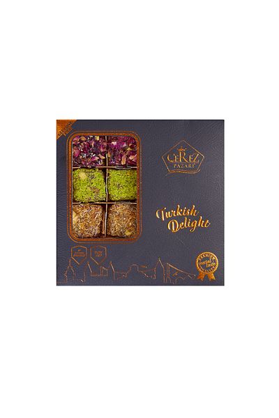 Çerez Pazarı 250g Mixed Specialty King Turkish Delight - in Leather Box, Pistachio