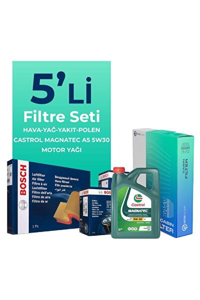 Otto Filter BOSCH Ford Fiesta 1.4 Dizel Filtre Bakım Seti Castrol Motor Yağlı  (2002-2008) 5 Li