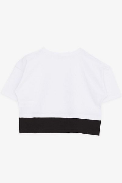 Breeze Κοριτσίστικο T-Shirt με τυπωμένο κείμενο με σκισίματα στα πλαϊνά, 9-14 ετών, λευκό