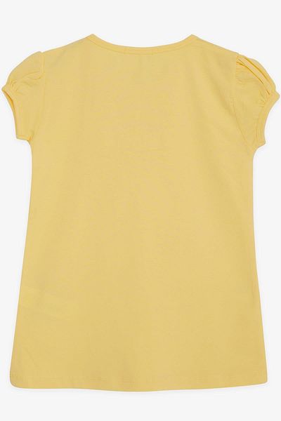 Breeze 9-8 Years Girl's Yellow Laced T-Shirt