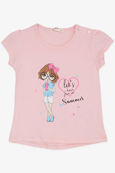 Breeze Girls' T-Shirt Summer Themed Cool Girl Printed 2-6 Years, Pink