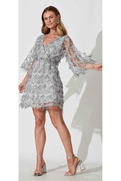 hilaltrendd Hilaltrend uzun kol mini elbise