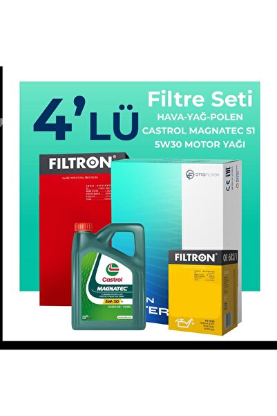 Otto Filter Filtron Fiat Doblo 1.3 Dizel Filtre Bakım Seti Castrol Motor Yağl...