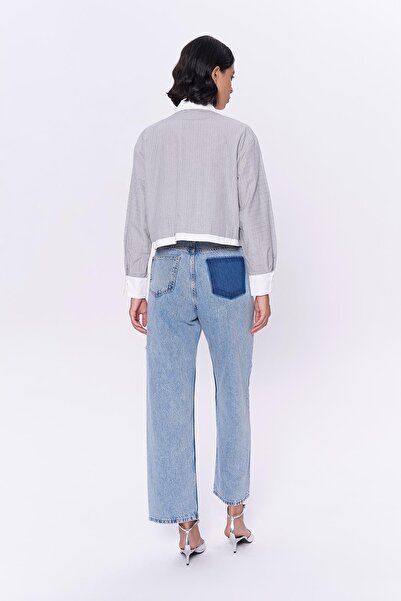 Quzu Taş Detaylı Gömlek Gri