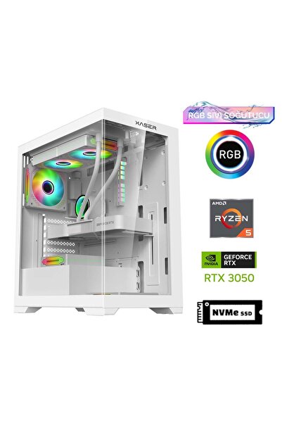 XASER GX90 Ryzen 5 5600 16GB Ram 512GB M.2 NVMe SSD 6GB RTX3050 Sıvı Soğutma ...
