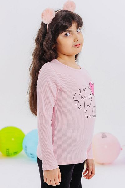 Breeze Tricou cu mânecă lungă pentru fetiță cu imprimeu fluture 4-8 ani, roz