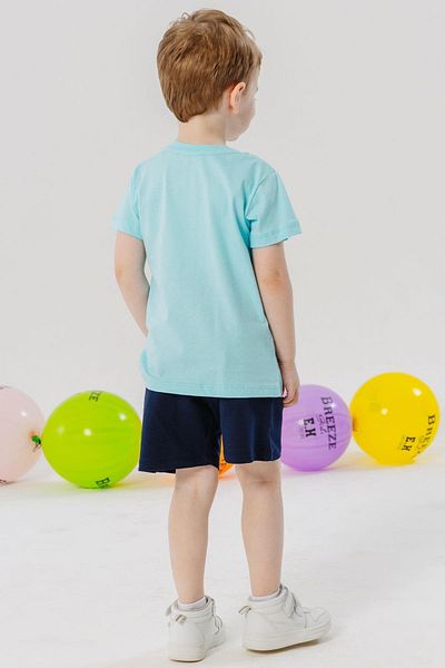 Breeze Boys' Shorts Set Holiday Themed Delightful Animals Printed 1-4 Years Old, Light Blue