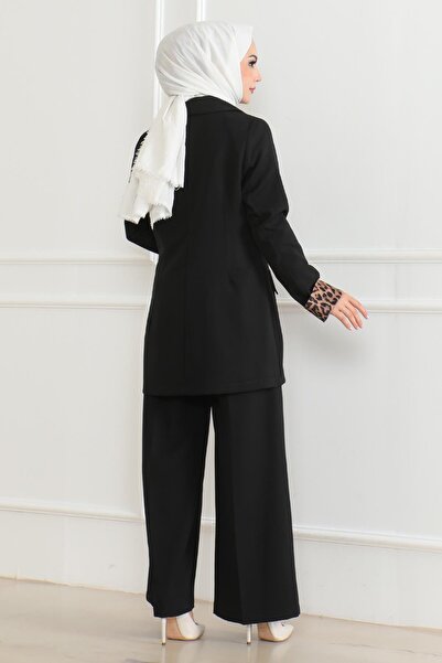 Modamihram Черен костюм с леопард - 19218