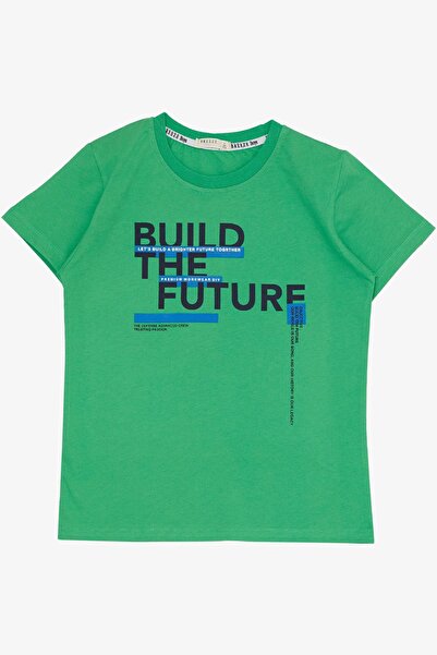 Breeze 8-14 Years Boy's Shorts Set - Green Printed Pocket