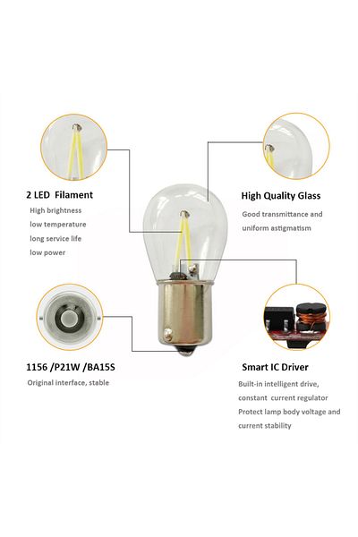 QIDEWIN 6000k 1157 Bay15d أبيض 2x P21w Ba15s 1156 Led 1157 Bay15d مقبس لمبة رقاقة خيط مصباح إضاءة السيارة