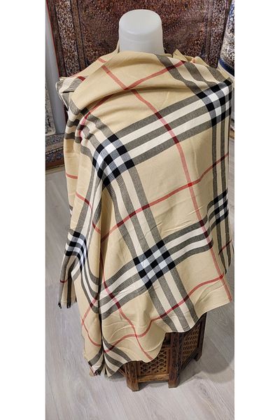 TOPRAK ART GALLERY Plaid Patterned Pashmina Shawl