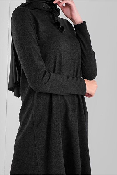 Alvina Hooded Laces Feathered Knitting Tunic 41303