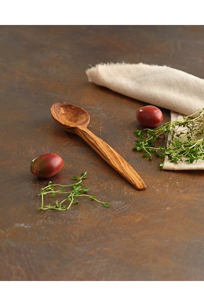 kamptek kamp teknolojisi Wooden Long Lasting Natural Small Spoon 18 cm