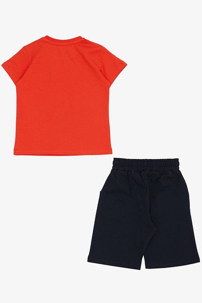 Breeze 1.5-5 Years Old Boy Shorts Set - Text Printed Pomegranate Flower