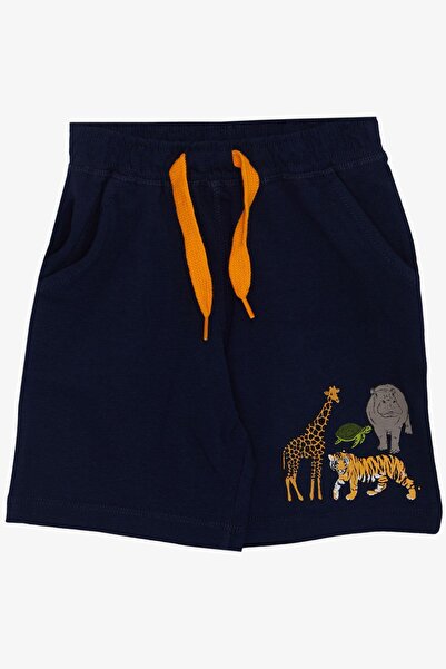 Breeze Boy's Suit with Shorts Strong Animals Patterned Age 1.5-5, Navy Blue