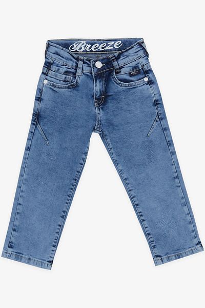 Breeze Boy's Jeans with Embroidered Back Pockets, Age 2-6, Blue