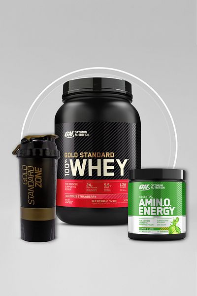 Optimum Nutrition 100% Whey Gs Flavored 900g & Energy Company 270g 30 Servings Set of 2