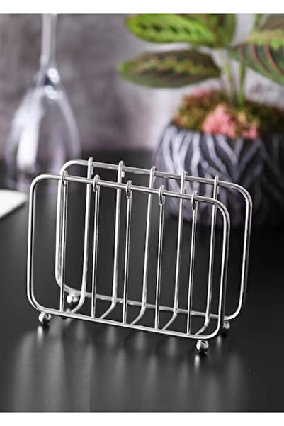 ATACI Luxury Stainless Chrome Silver Bread Basket and Napkin Holder Bread Bowl Set of 2